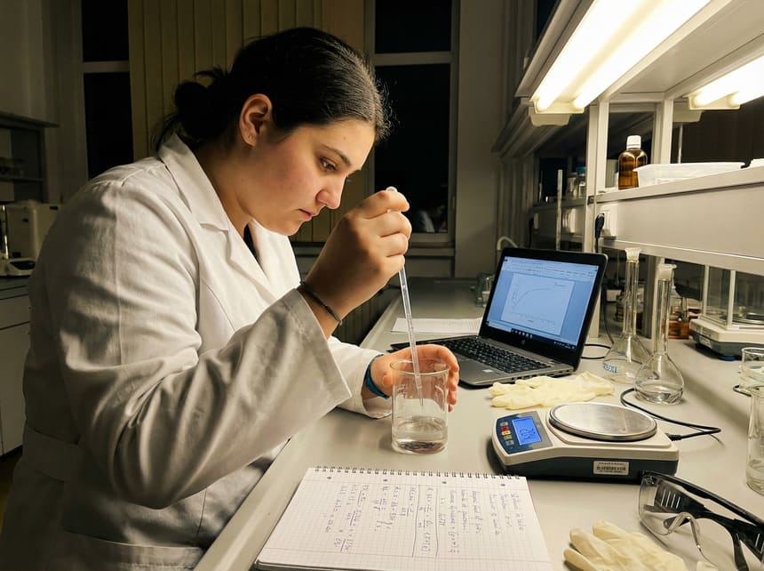 Αντριάνα στο εργαστήριο