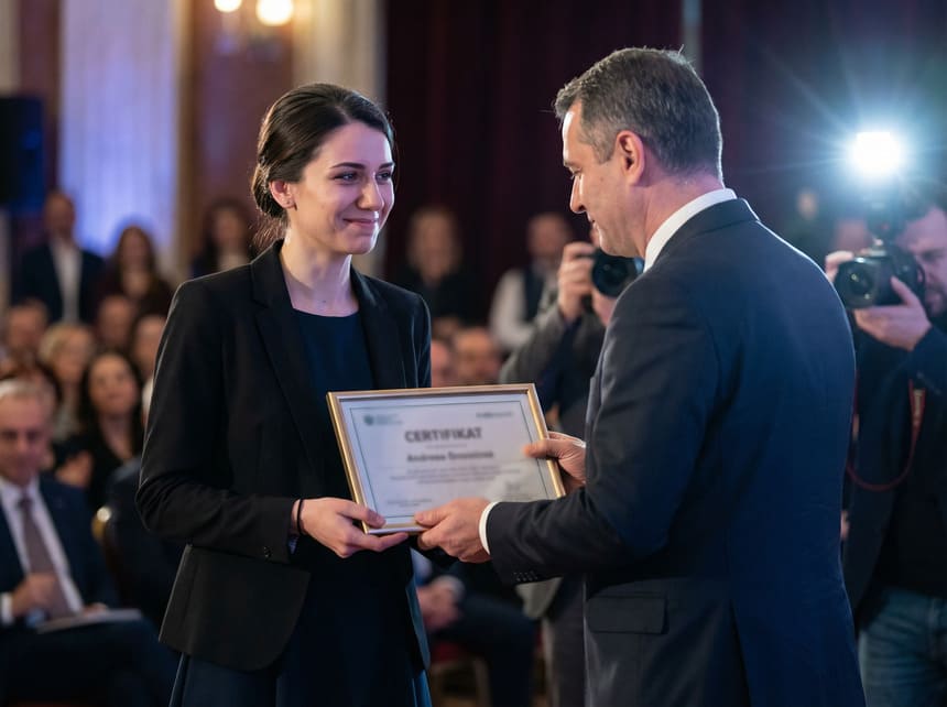 Andreea primind premiu